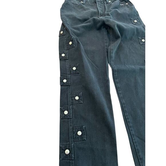 Rockies Women's Black 100% Cotton rare studded Pant Size 11/12 slim long rise - Picture 13 of 13